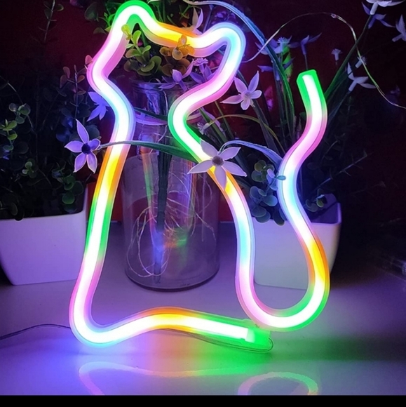 Other - Rainbow Neon Cat Sign NEW IN BOX